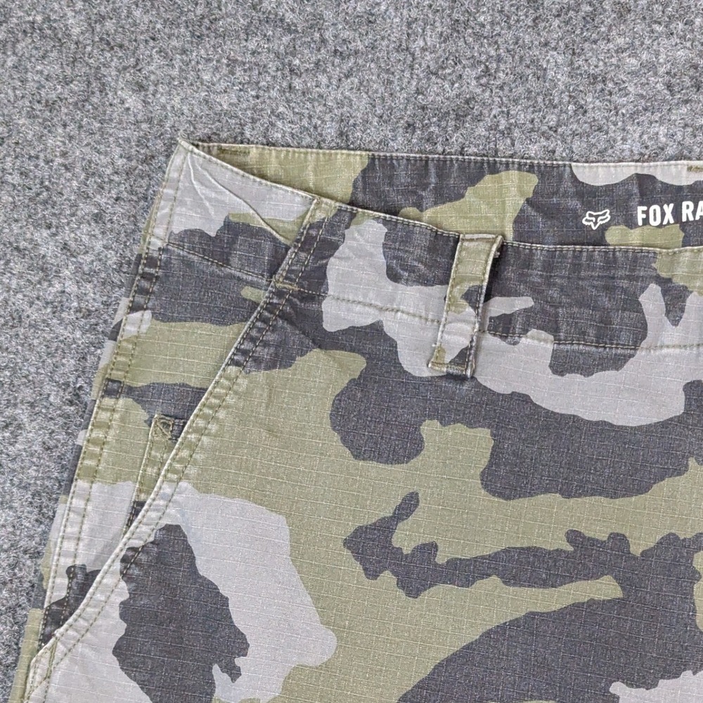 Fox Racing Mens Camo Cargo Shorts Size 38 Green Grey Ripstop Motocross MX Skater - Picture 8 of 16
